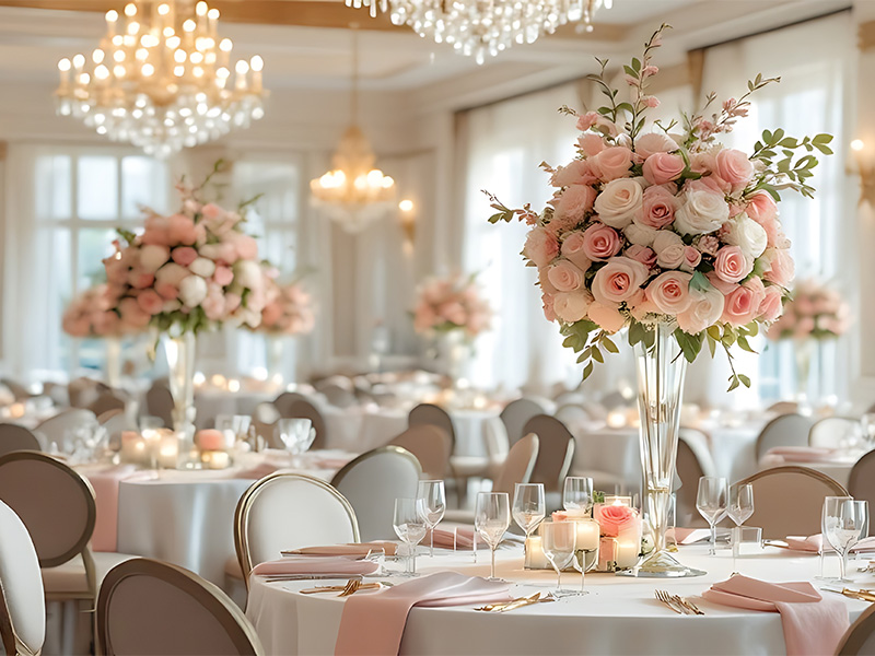 Décoration totale de salle de mariage en Alsace2